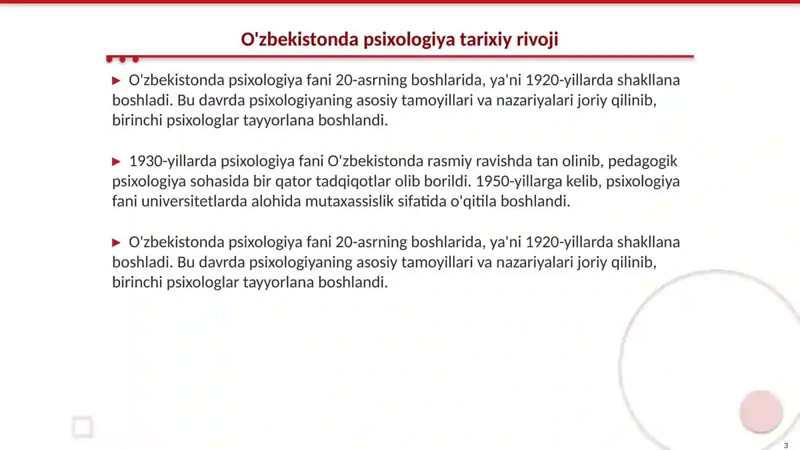 O'zbekistonda psixologiya fanining rivojlanishi 3