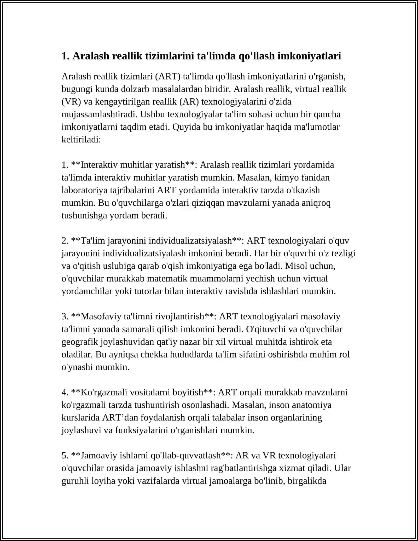 TA'LIM TIZIMIDA ARALASH REALITIK TIZIMLARIDAN FOYDALANISH 3