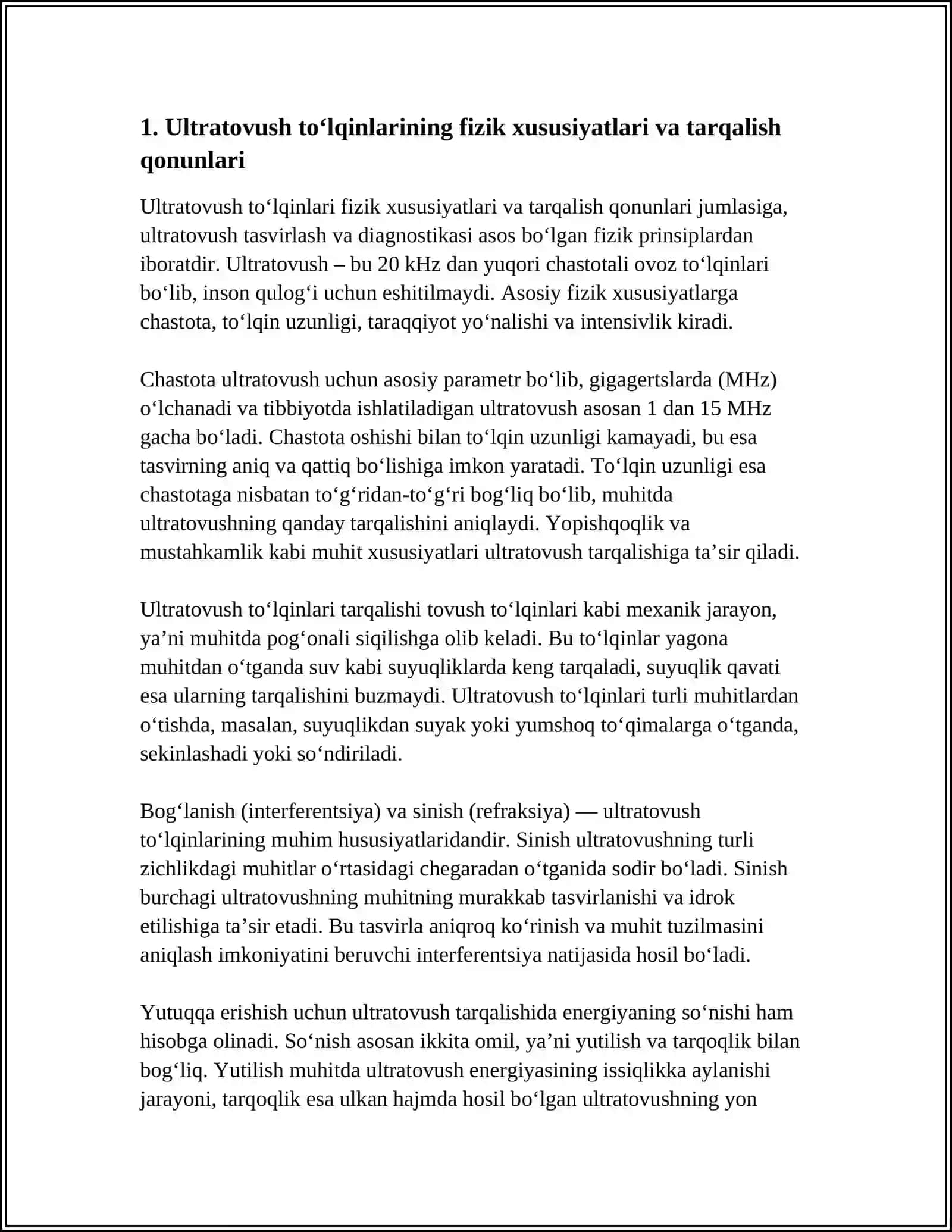ULTRATOVUSH DIAGNOSTIKASINING FIZIK MEXANIZMLARI VA ZAMONAVIY TIBBIYOTDAGI ROLI 3