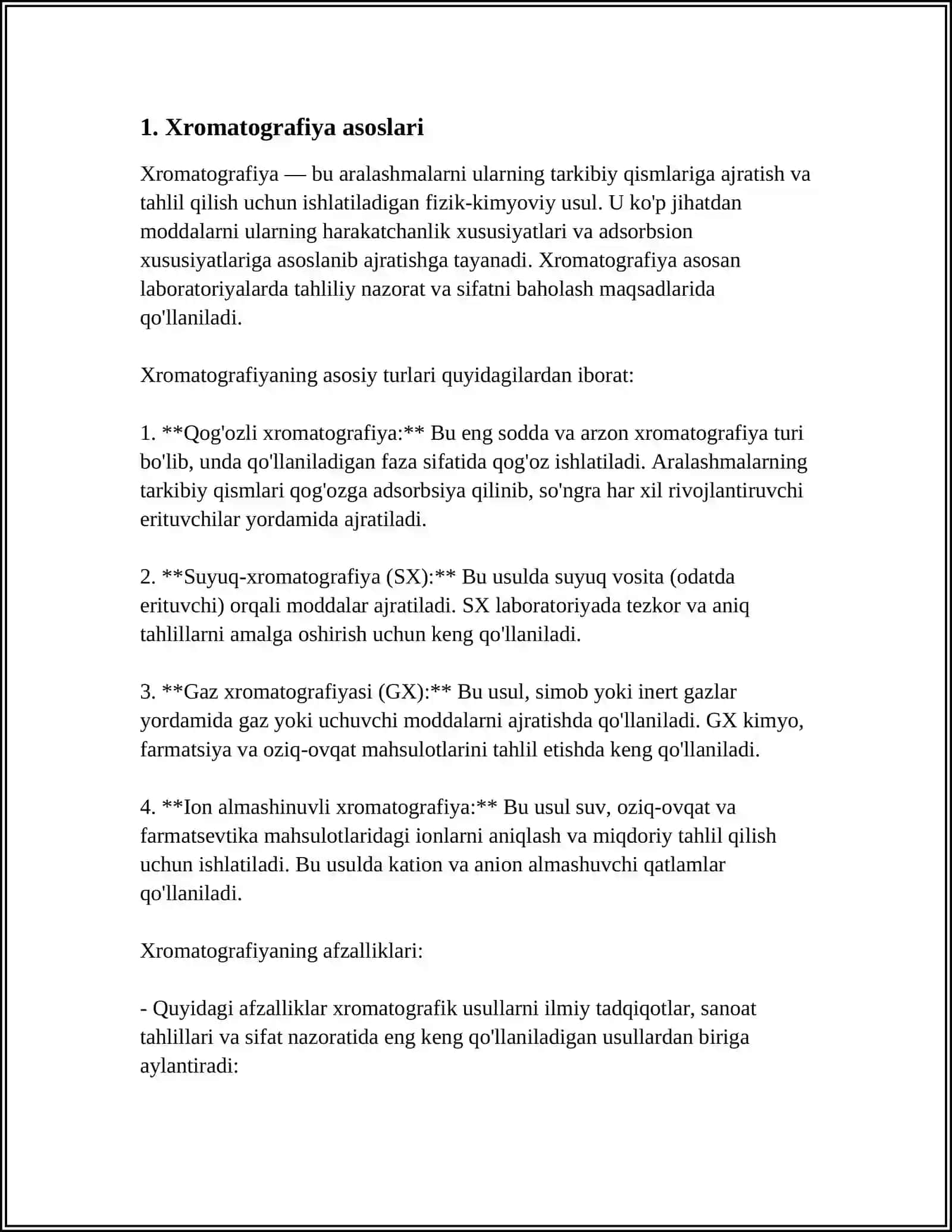 XROMATOGRAFIYANING KLINIK AHAMIYATI 3