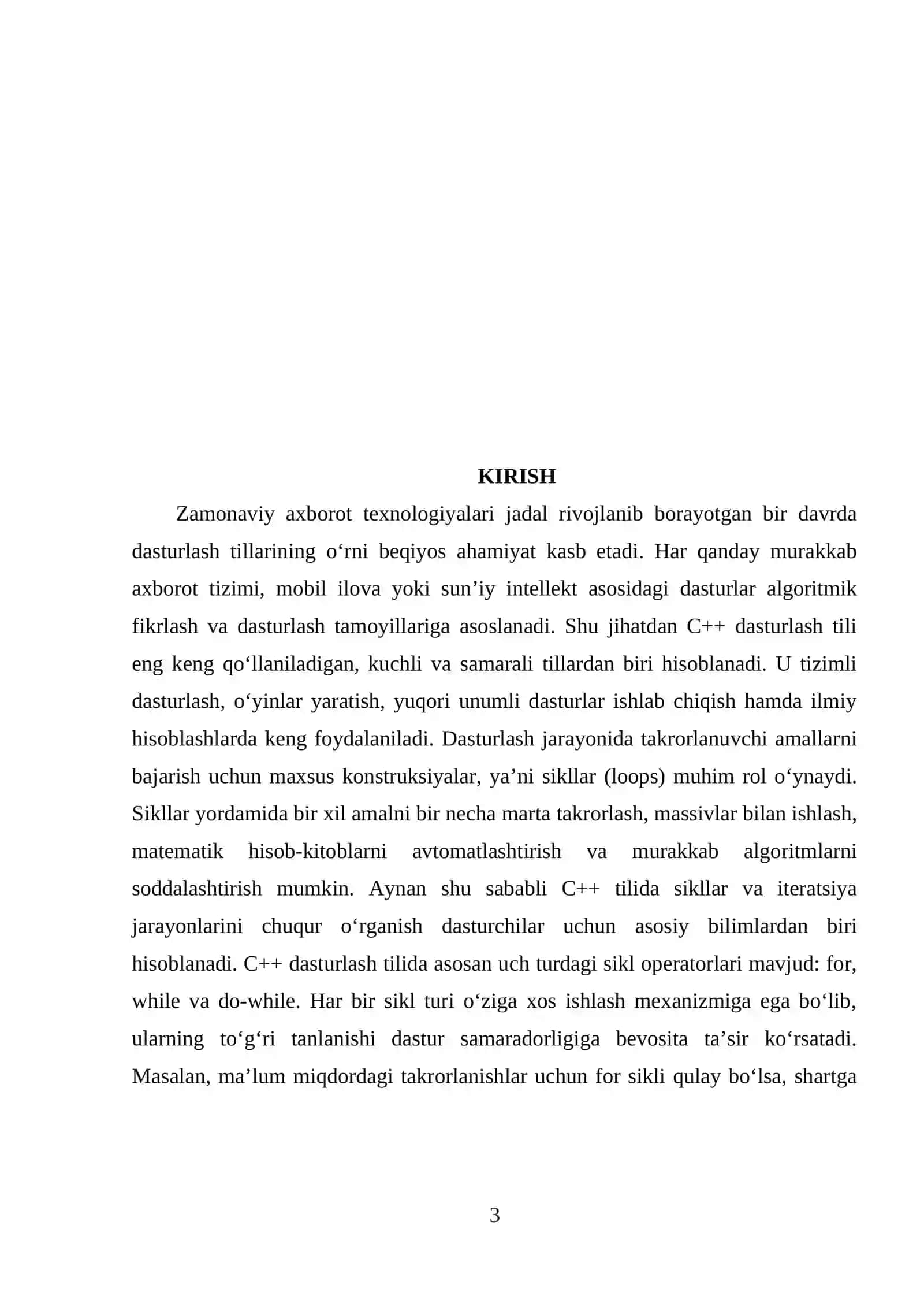 C++ da sikllar va interatsiya usullari 3