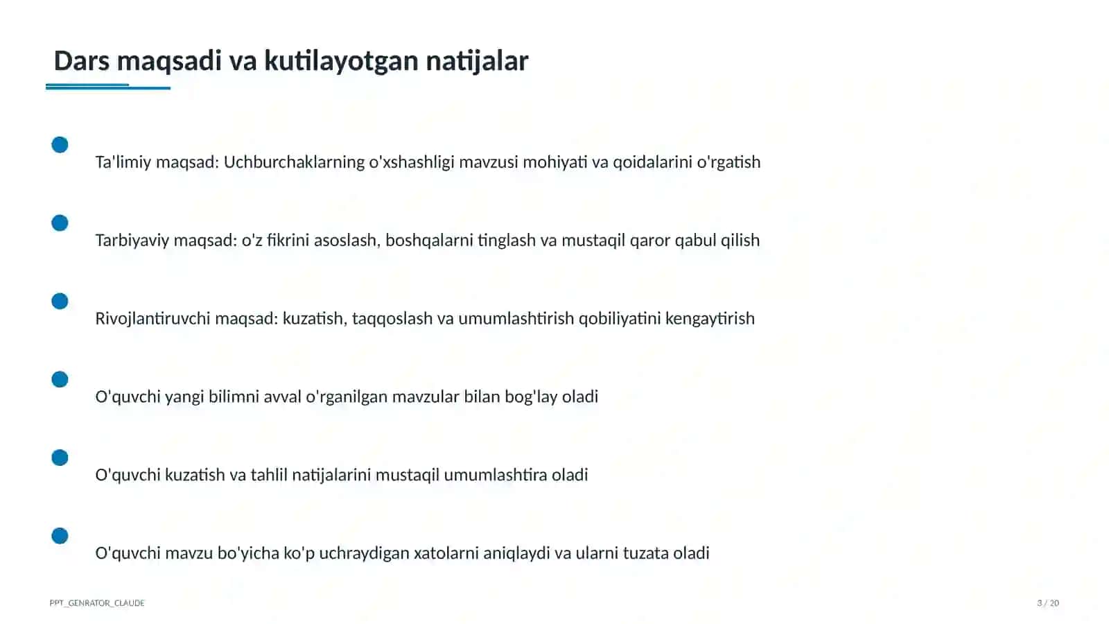 Uchburchaklarning o'xshashligi (8-sinf) 3