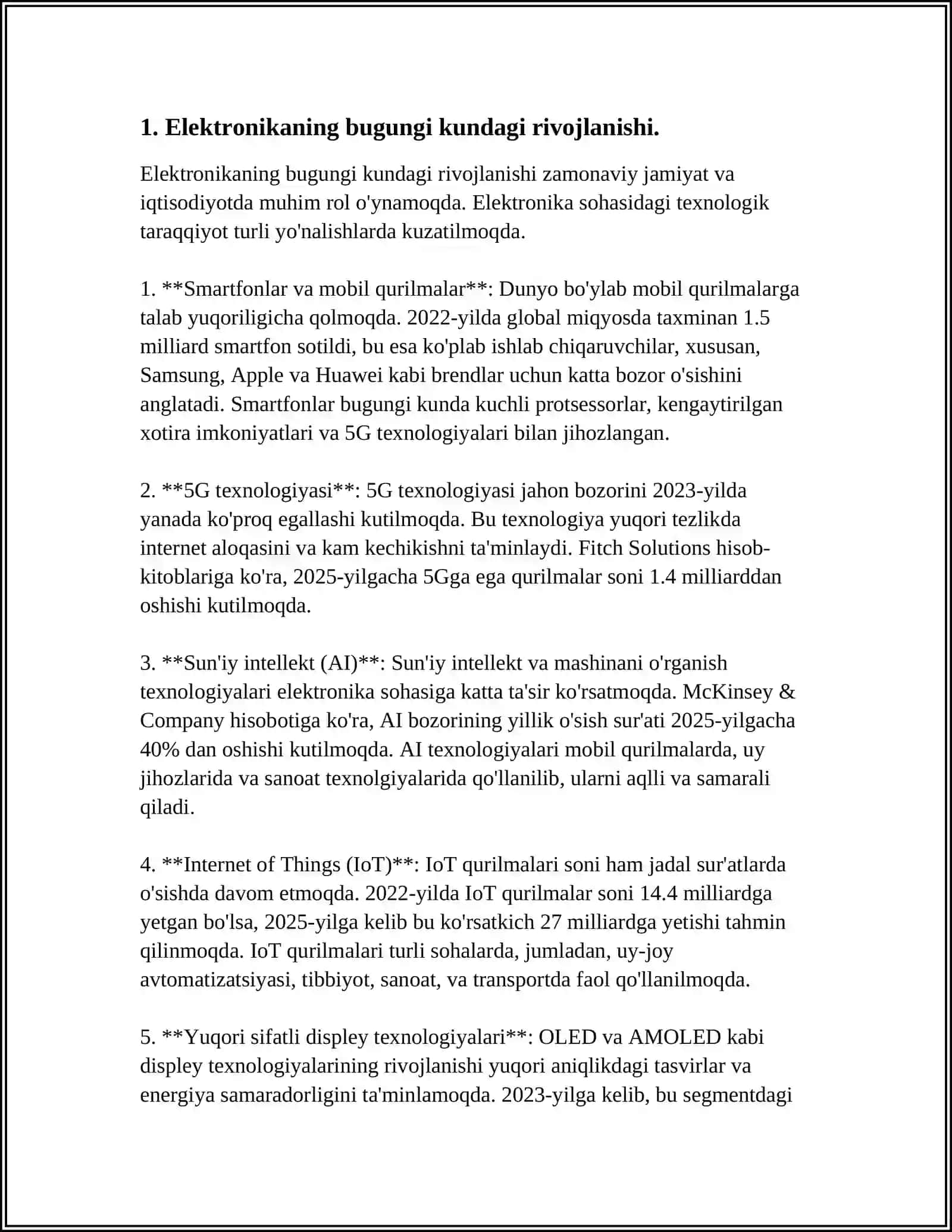 ELEKTRONIKANING BUGUNGI KUNDAGI AXVOLI VA ASOSIY RIVOJLANISH YО‘NALISHLARI. STABLITRON, VARIKAP VA TUNNEL DIODLAR ULARNING ISHLATILISHI 3