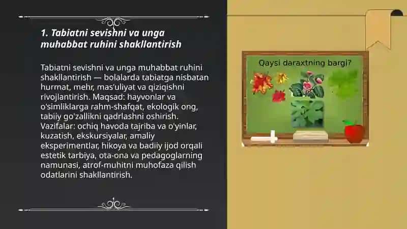 Tabiatni sevishni va unga muhabbat ruhini shakllantirish 3
