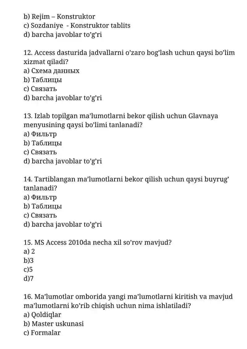 MOBTning kengaytirilgan shakli keltirilgan qatorni belgilang 3