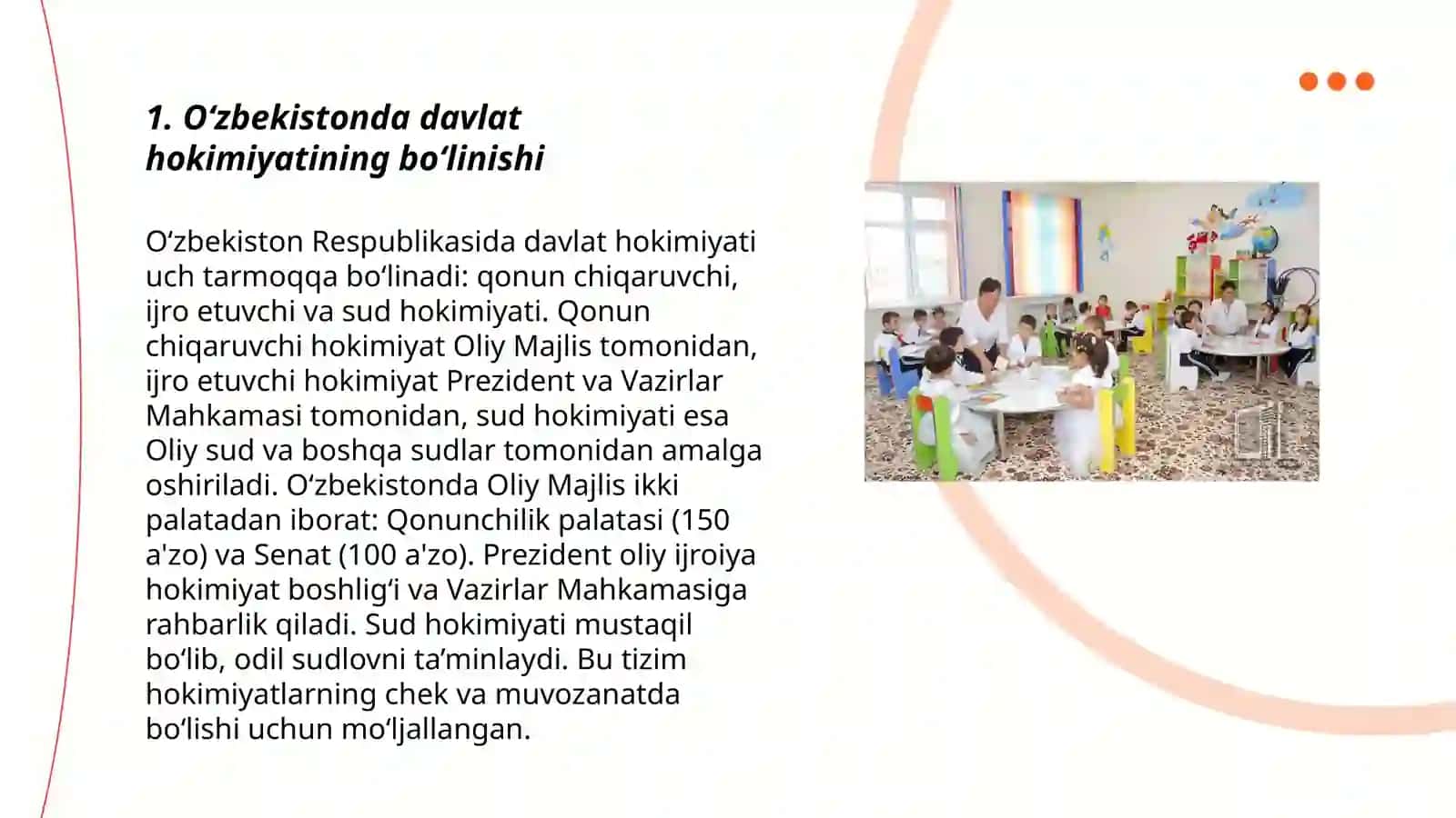 Oʻzbekistonda hokimyatlarning boʻlinish tamoyili va konseptual asoslari 3
