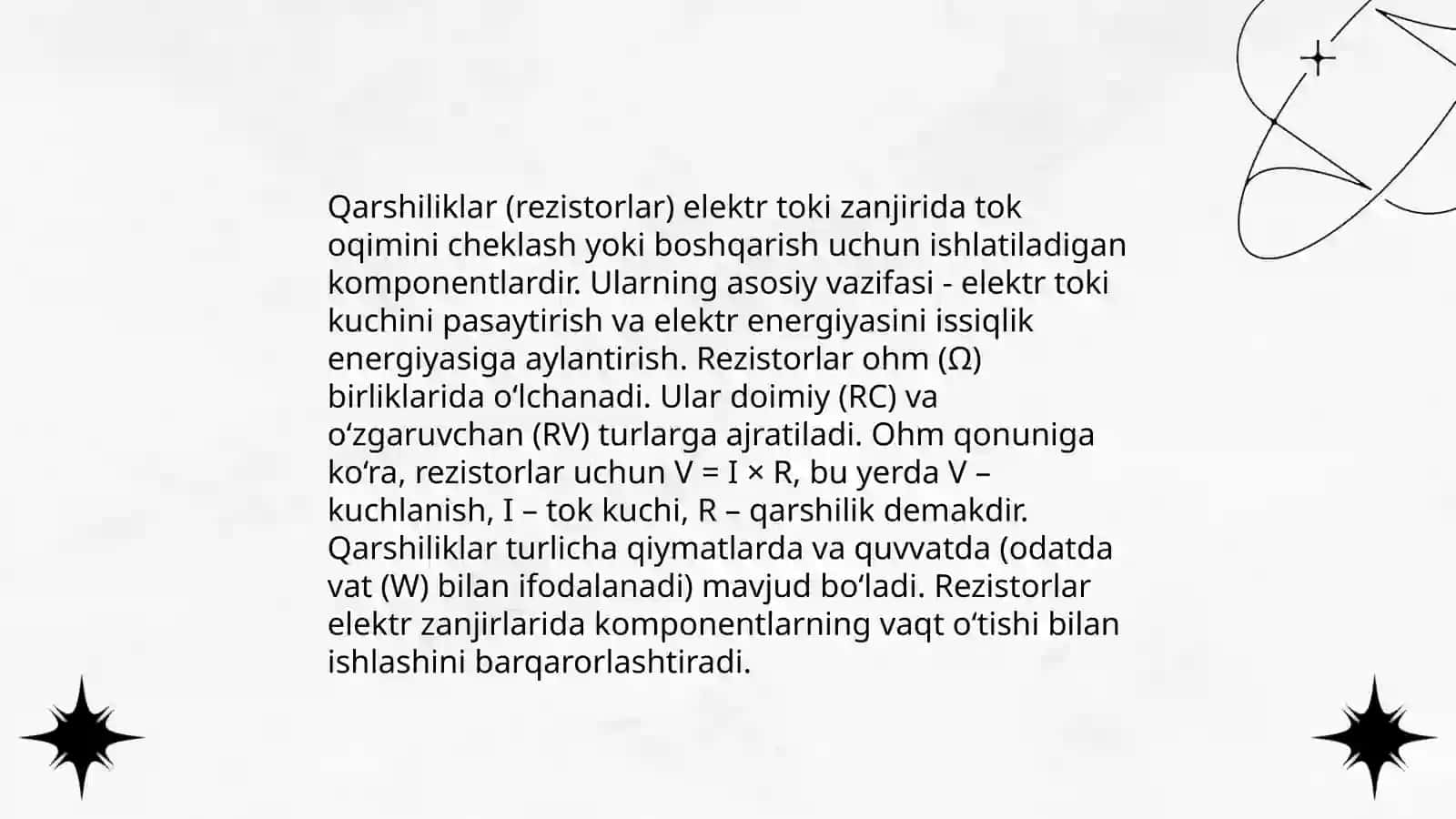 Elektr ta'minot qurilmalarining passiv elementlari 3