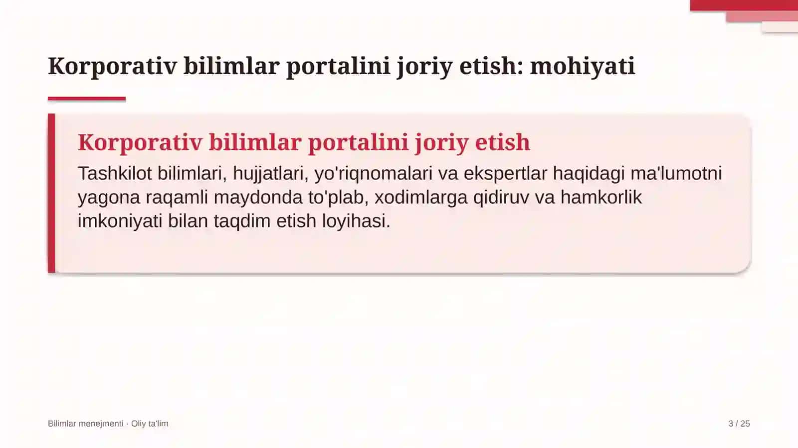 davlat xaridlari tizimida korporativ bilimlar portalini joriy etish 7656 3