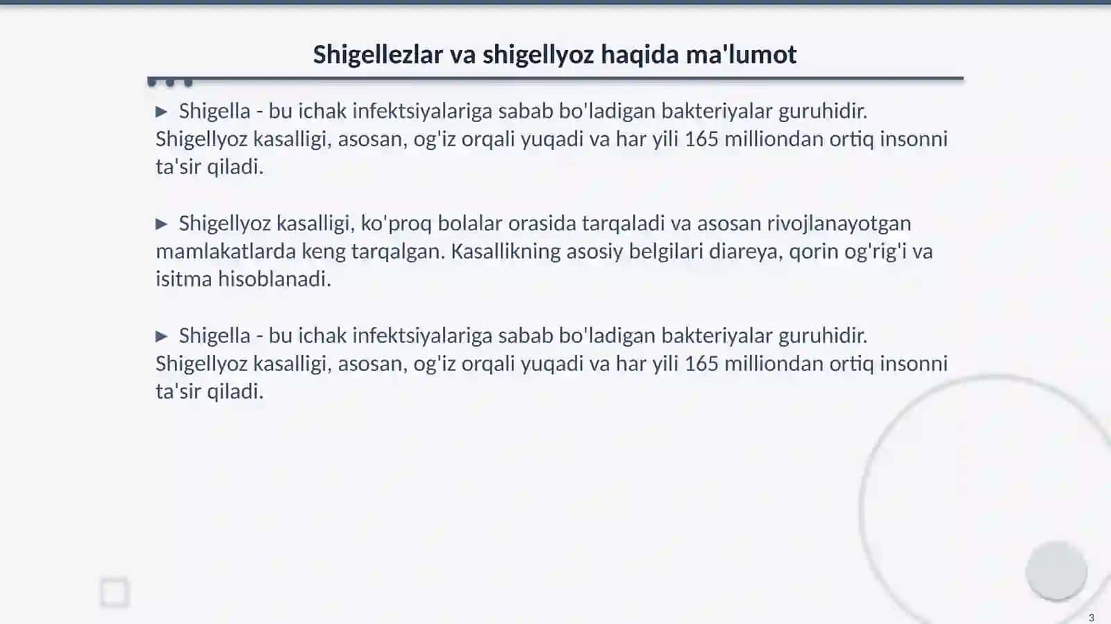 Shigellezlar epidemiologiyasi va profilaktikasi 3