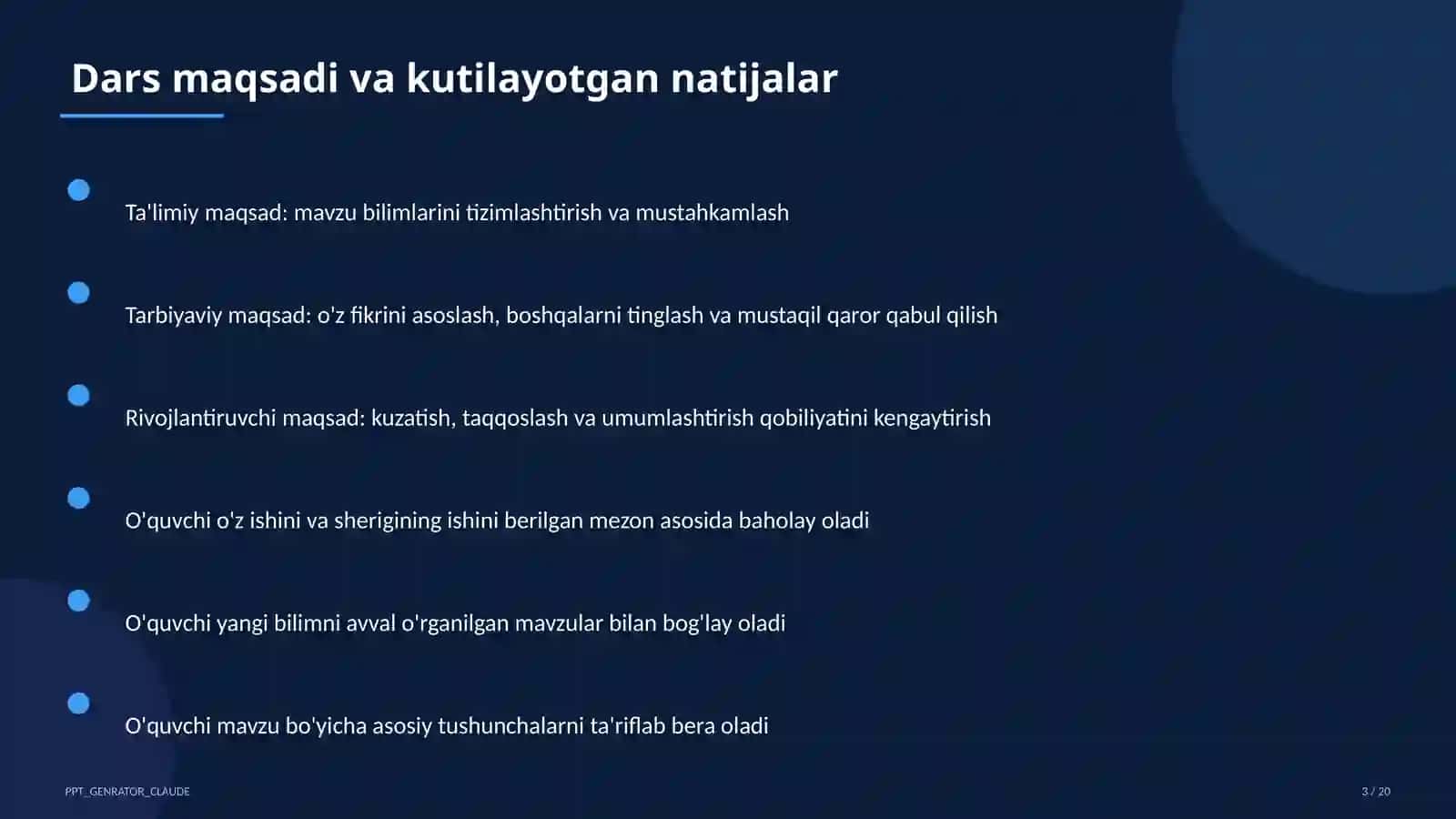 Yangi Milliy o'quv dasturi: asosiy o'zgarishlar 3