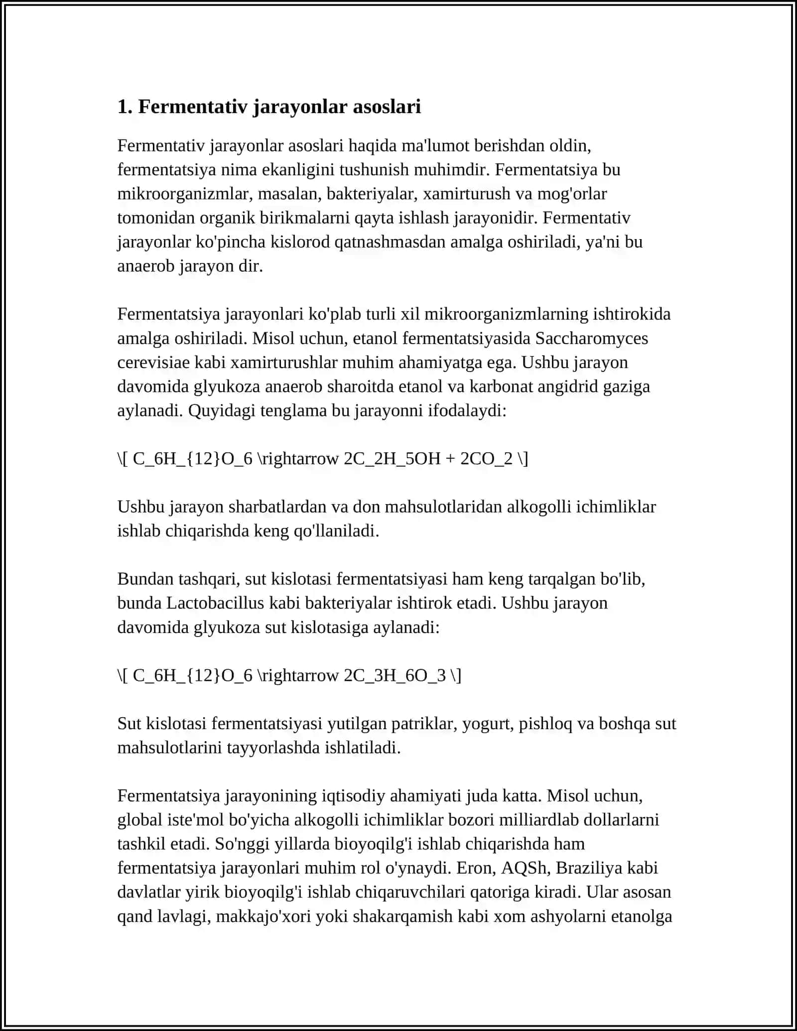 ODDIY FERMENTATIV JARAYONLAR KINETIKASI 3