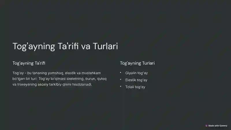 Tog'ay va Suyak To'qimalari: Tuzilishi va Funksiyalari 3