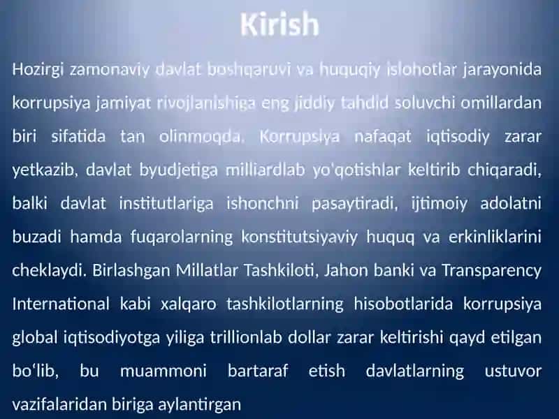 Qonunchilik huquqiy hujjatlari va loyihalarini korrupsiyaga qarshi ekspertizasi 3