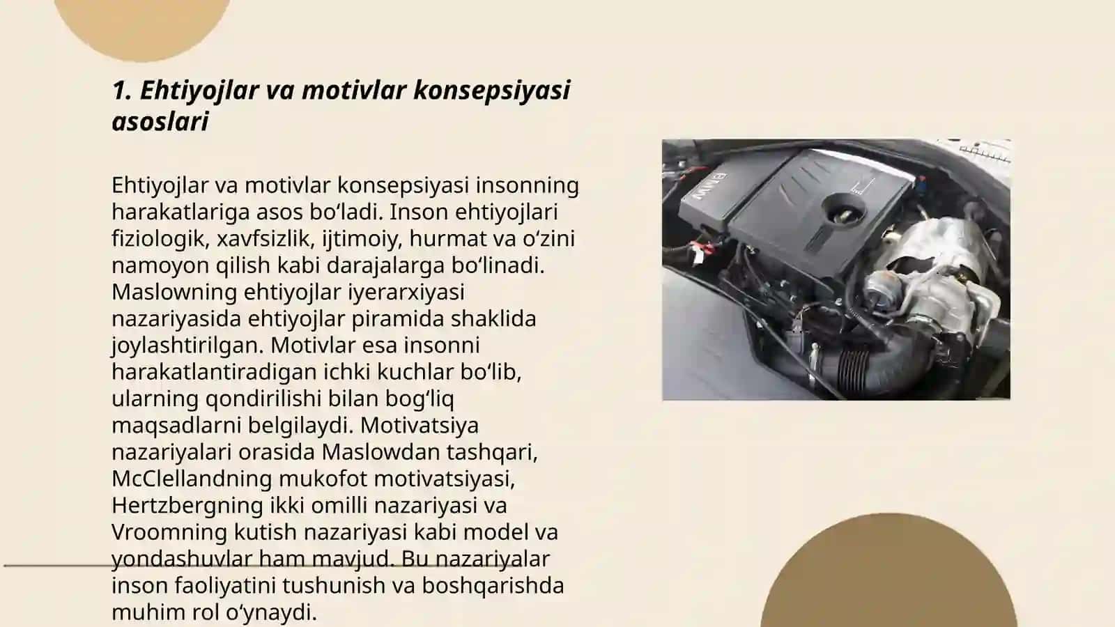 Ehtiyojlar va motivlar konsepsiyasi asoslari 3