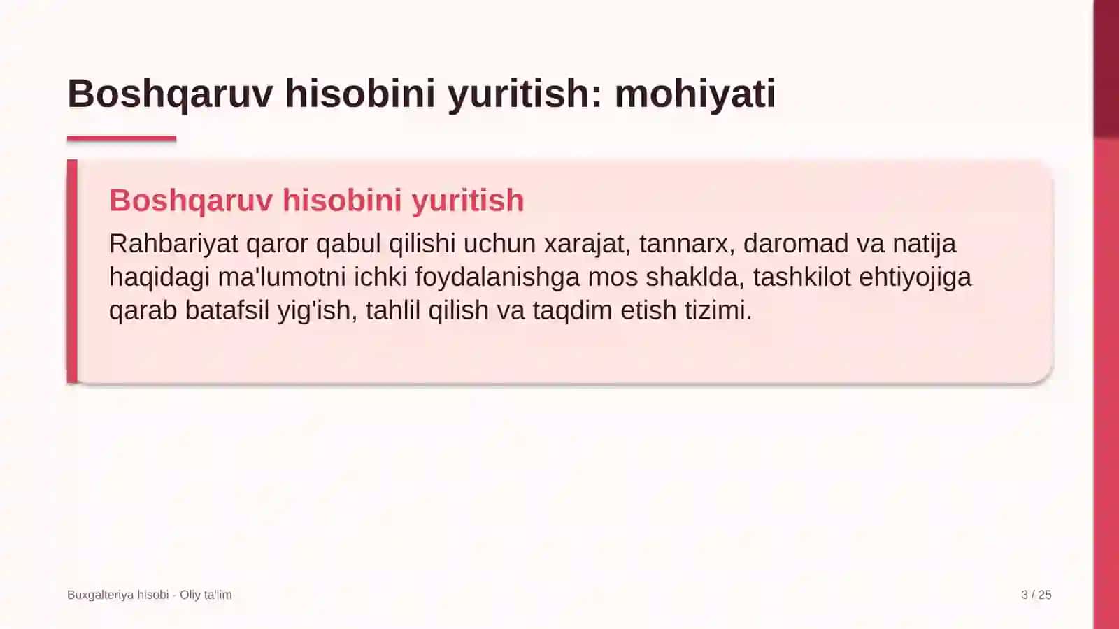 Buxgalteriya hisobi · Oliy ta'lim 3