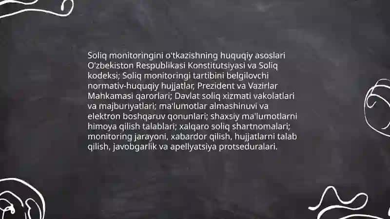 Soliq monitoringini o'tkazish tartibi 3
