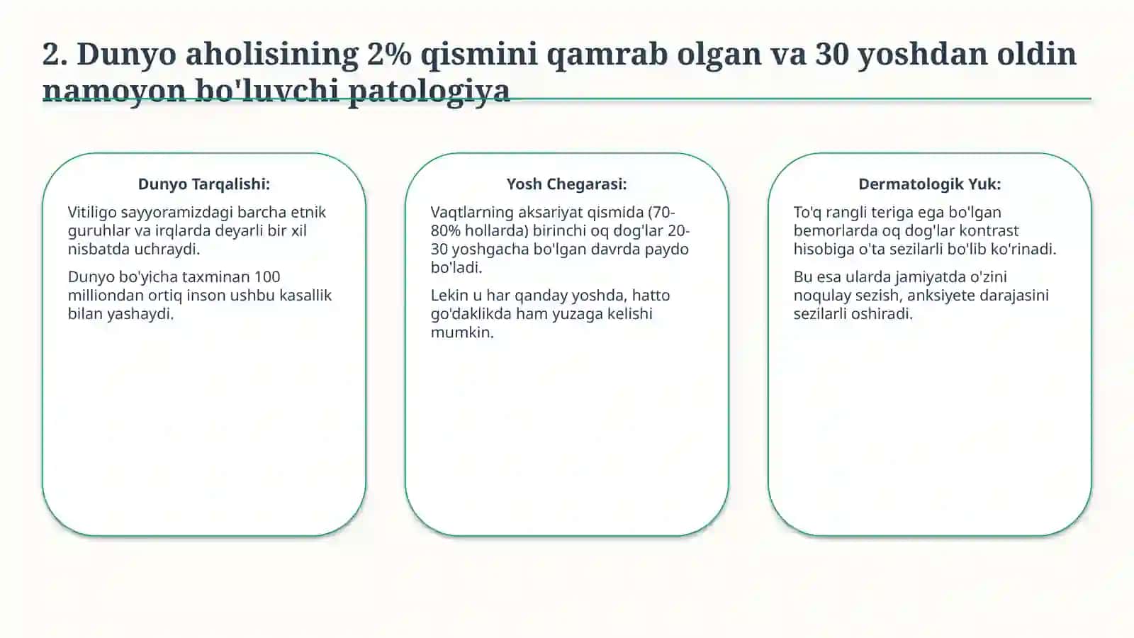 Vitiligo — klinikasi, diagnostikasi va zamonaviy davolash 3