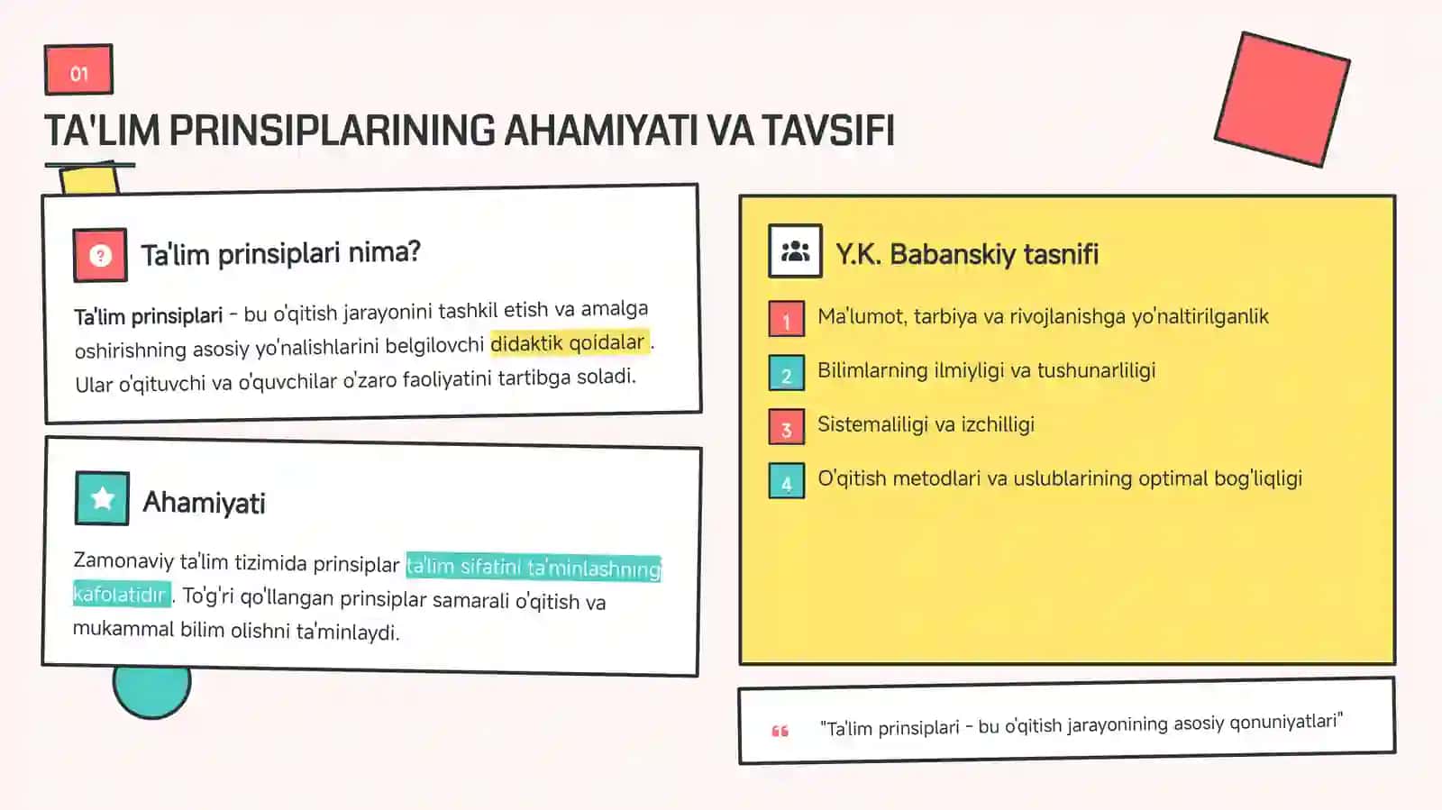 O'QUV REJALI TA'LIMNING ASOSIY PRINSIPLARI 3