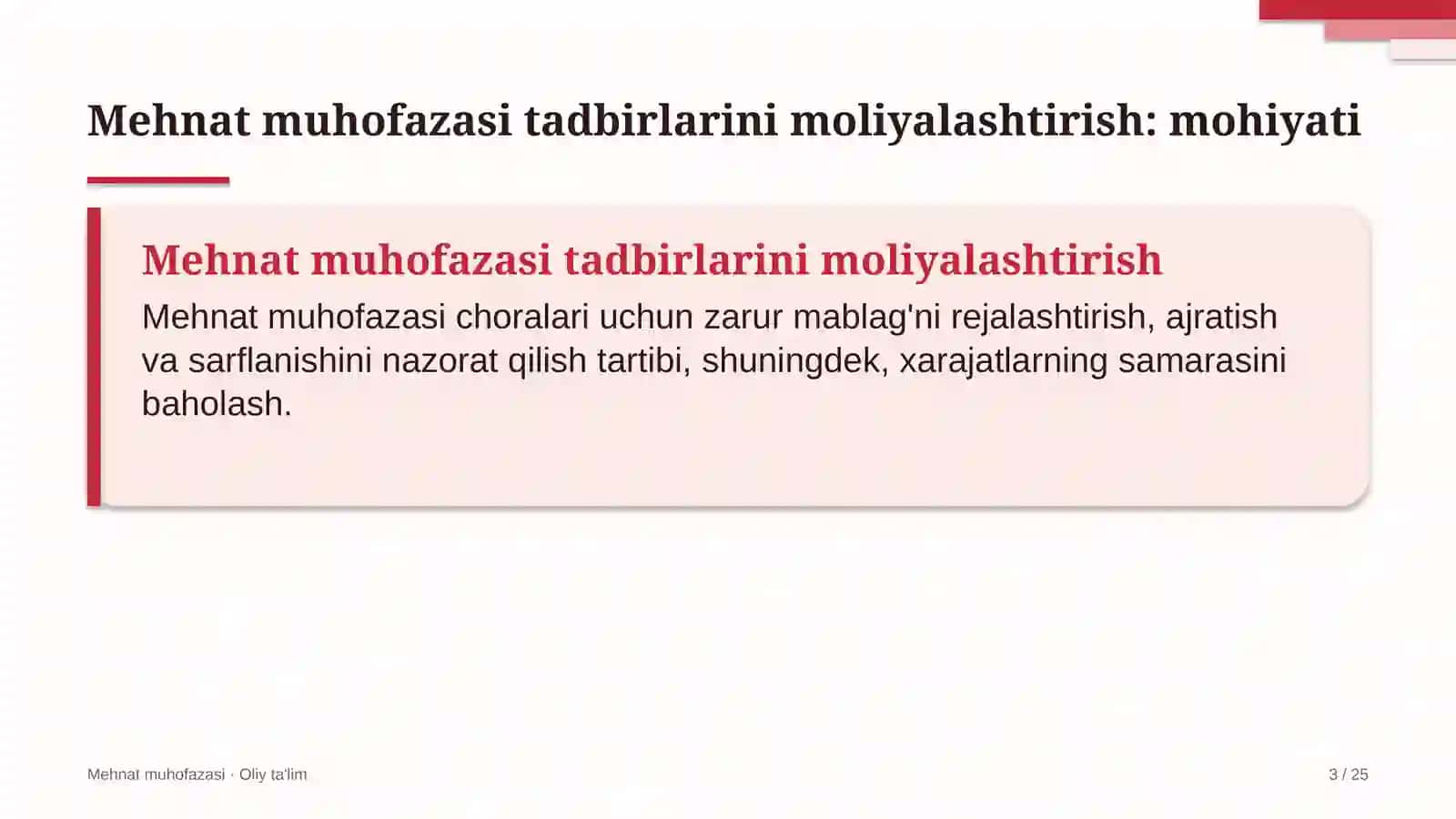 axborot texnologiyalari sohasida mehnat muhofazasi tadbirlarini moliyalashtirish 5380 3