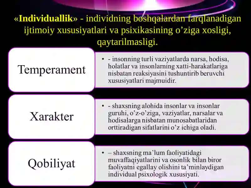 Xususiyatlar 3