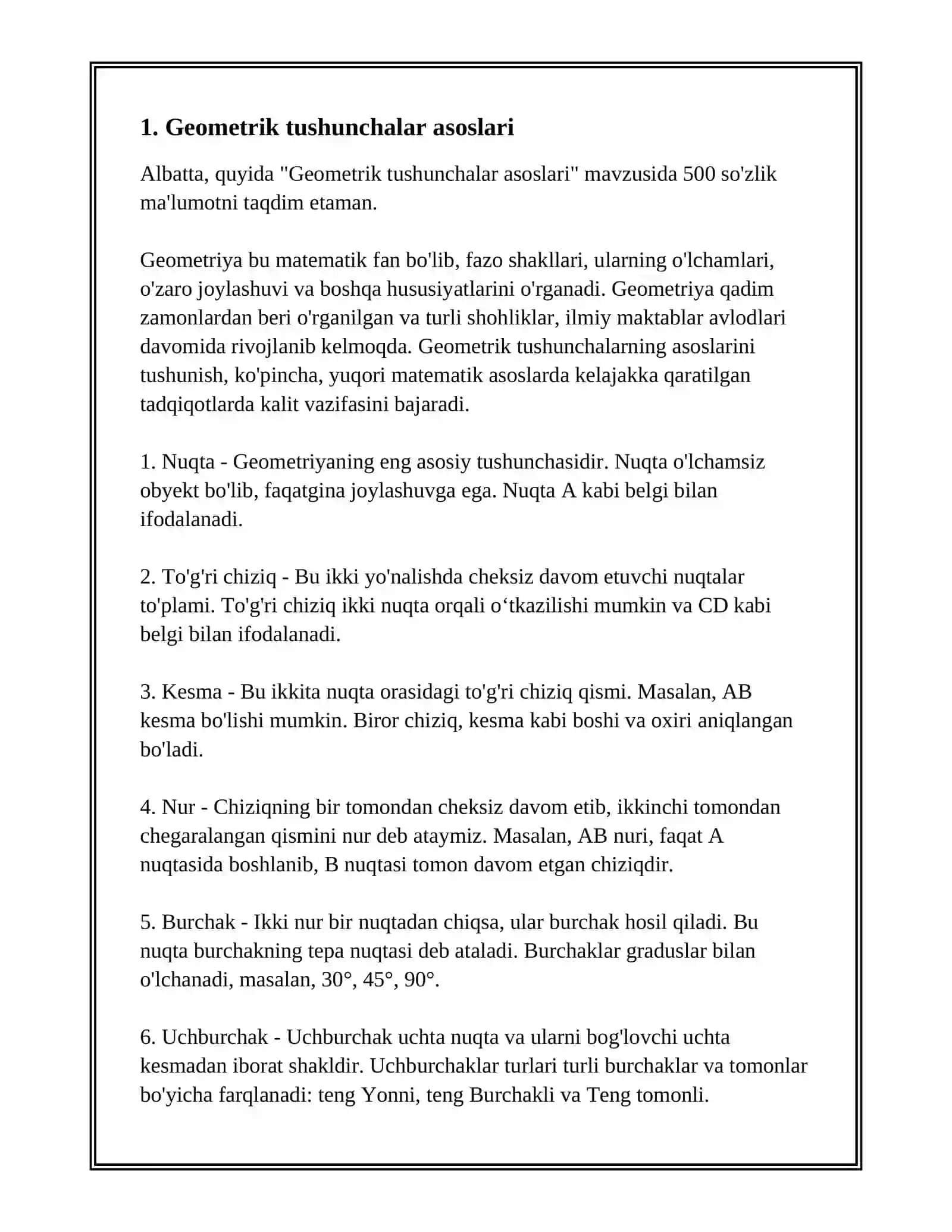 GEOMETRIK TUSHUNCHALAR VA BOSHQARUVNING DASTLABKI MATEMATIK MODELLARI 3