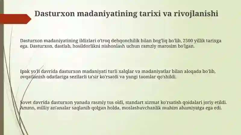 Dasturxon madaniyati 3