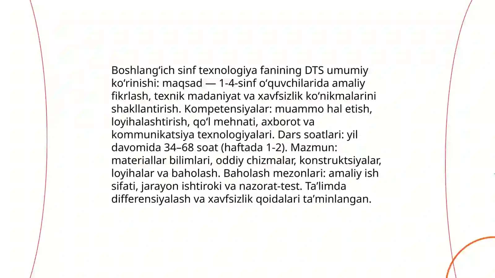 Boshlangʻich sinf texnologiya fani DTS tahlili va oʻquv fan dasturlarining mazmuni va ularning tahlili (1-4-sinflar kesimida) 3