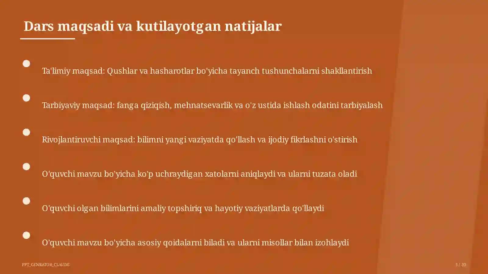 Qushlar va hasharotlar (2-sinf) 3