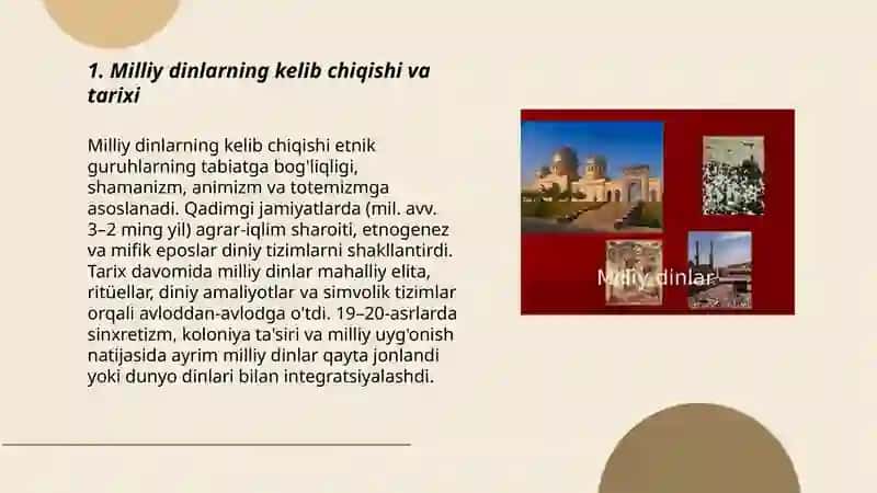 Milliy dinlar 3