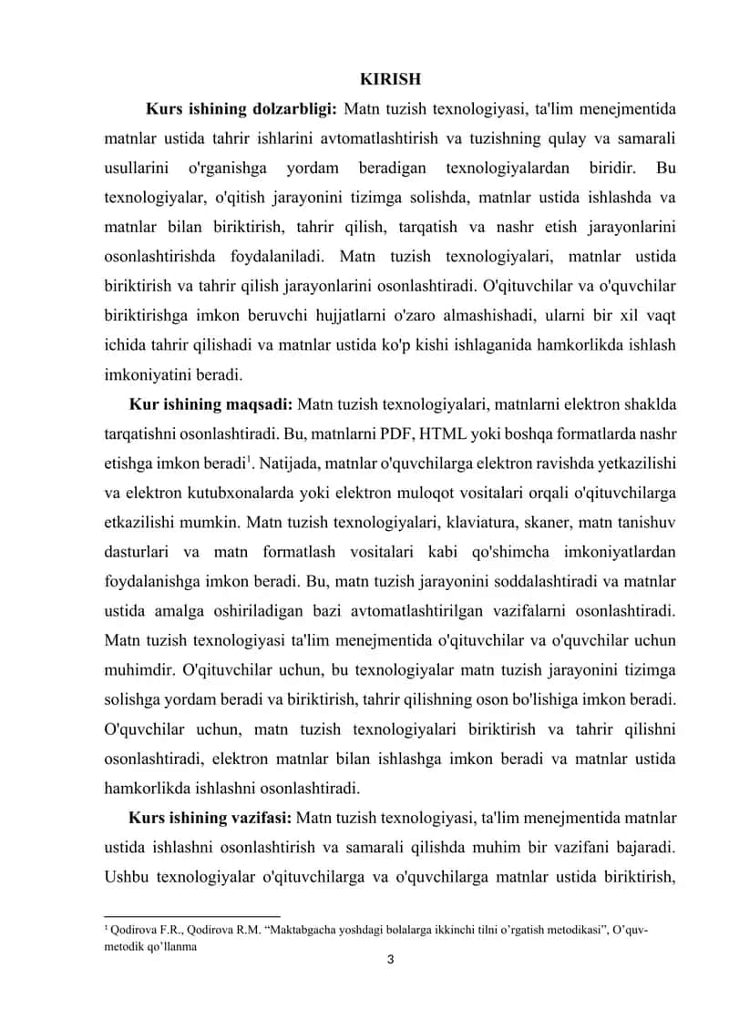 Ta’lim menejmentini o’qitishda matn tuzish texnologiyasi. 3