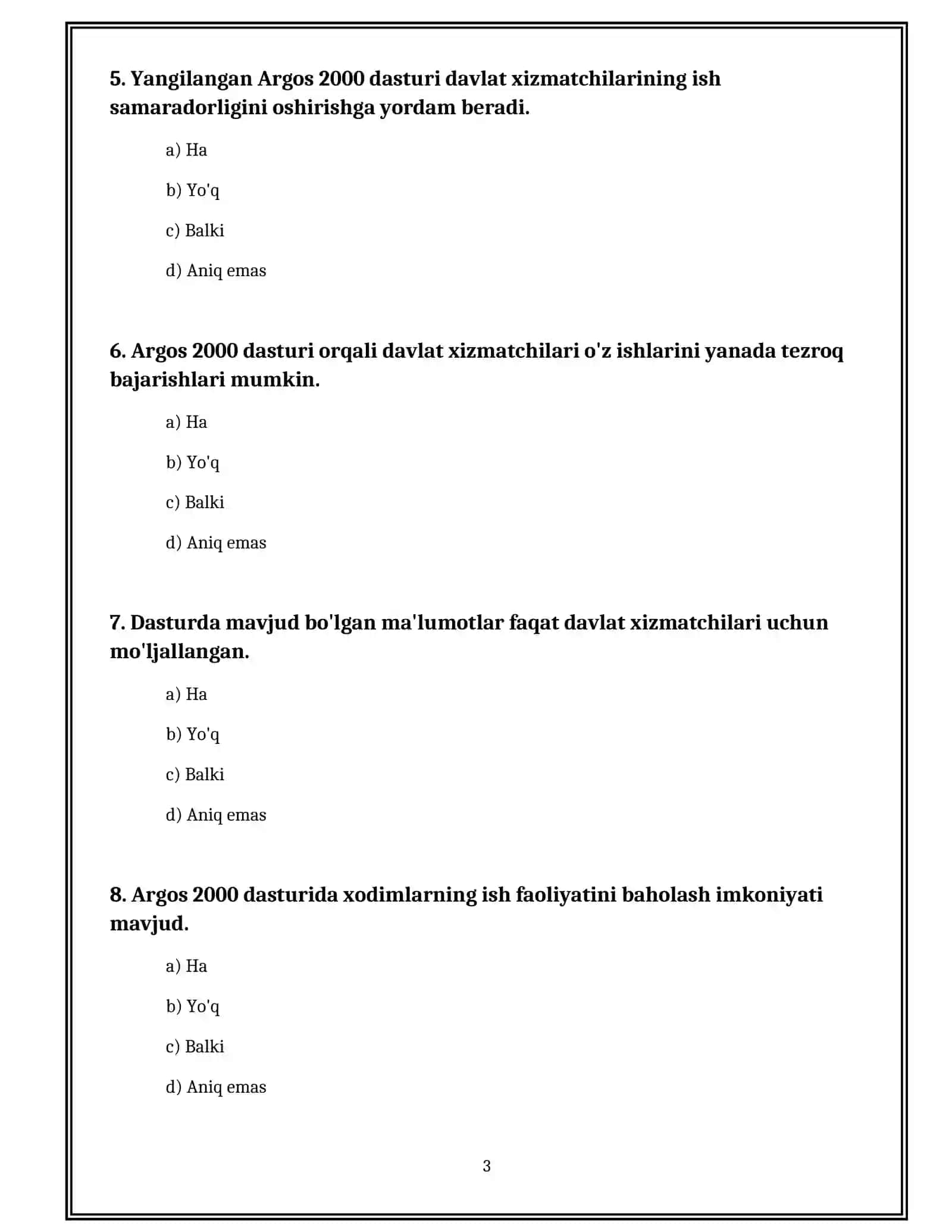 Yangilangan Argos 2000 talik test. 3