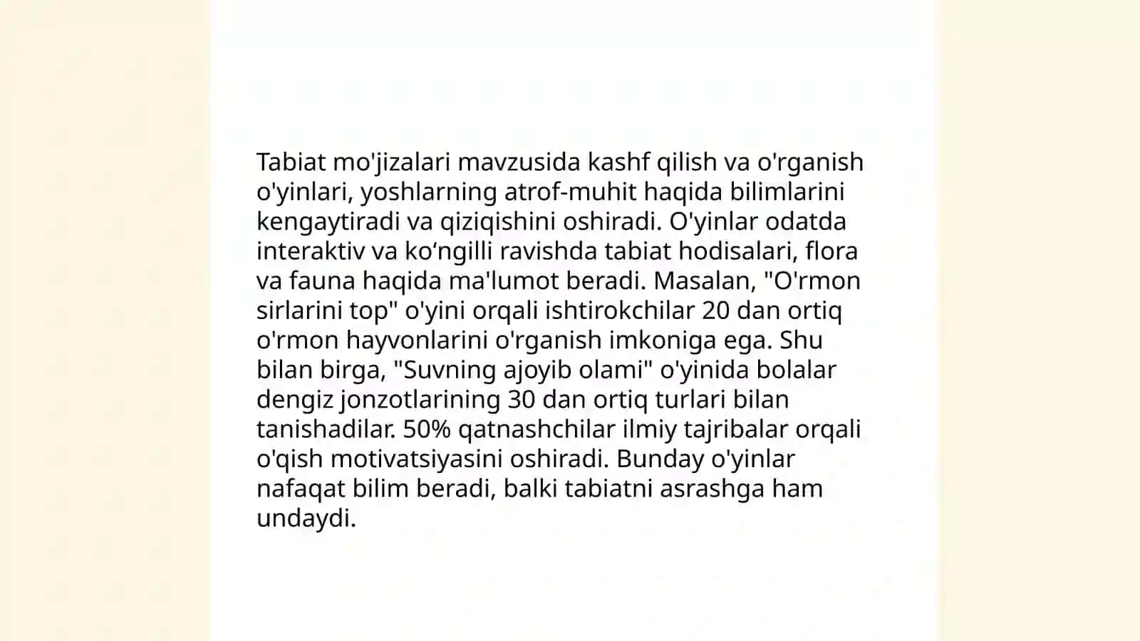 Maktabgacha yoshdagi bolalarni ekologik tarbiyalashda o'yin texnalogiyalar 3