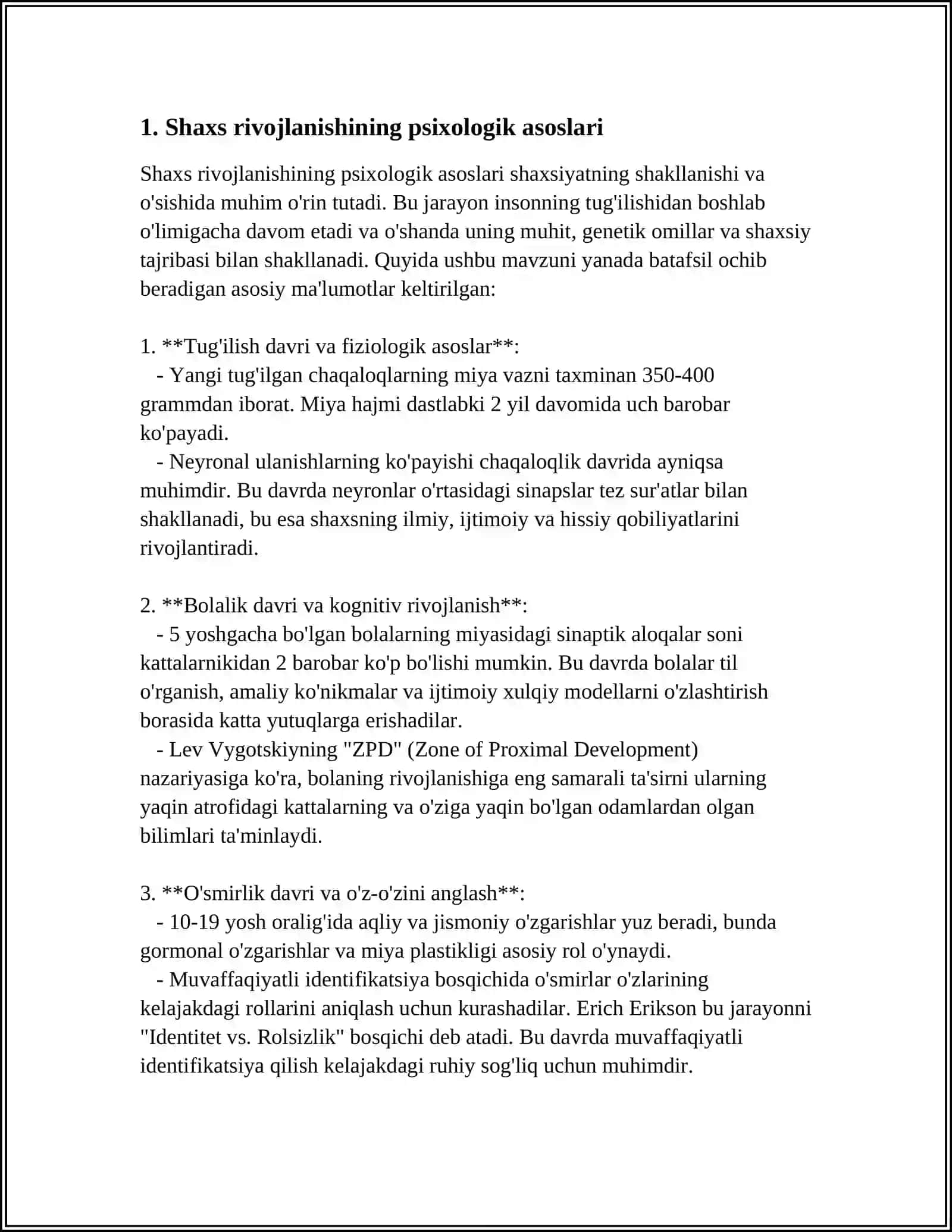 SHAXSNING RIVOJLANISHI, TARBIYASI VA IJTIMOIYLASHUVI 3