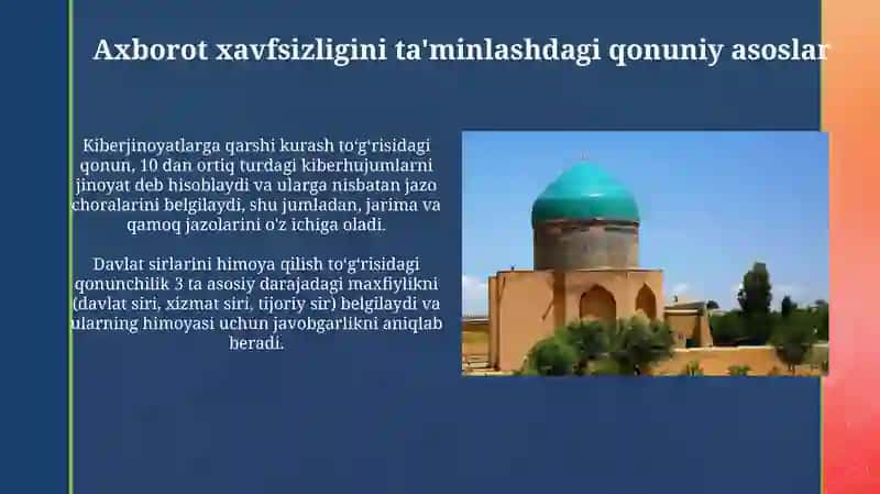 Oʻzbekistonda axborot xavsizligining manavi manaviy va huquqiy asoslari 3