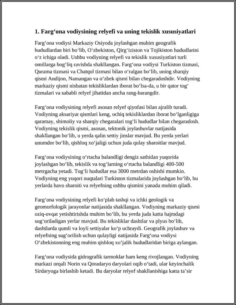 O’ZBEKISTONNING TURLI RAYONLARINING O’ZIGA XOS RELYEFI HAQIDA 3