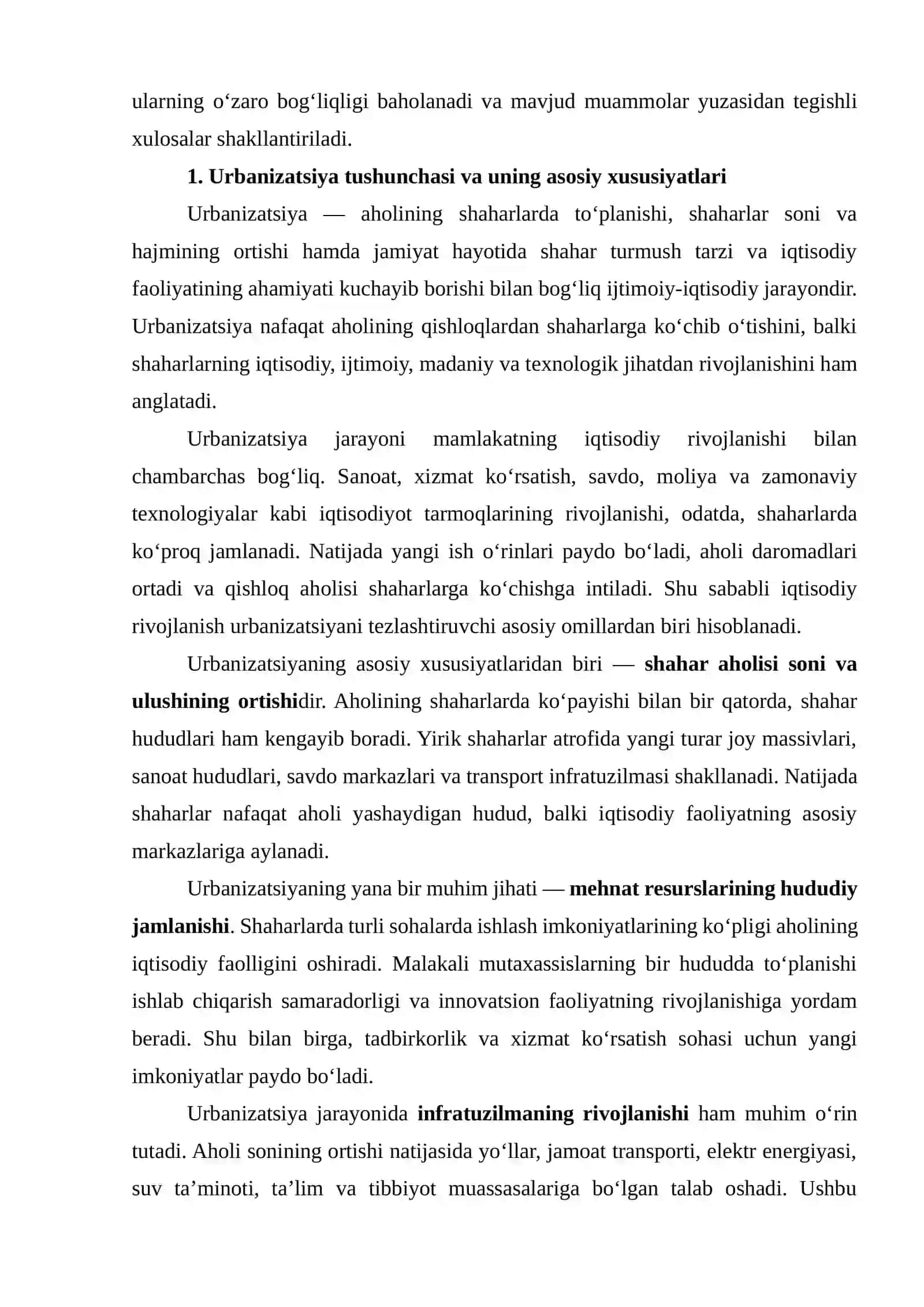 Urbanizatsiya jarayonlarining iqtisodiy o‘sishga ta’siri: ma’lumotlar yig‘ish va tahlil qilish 3