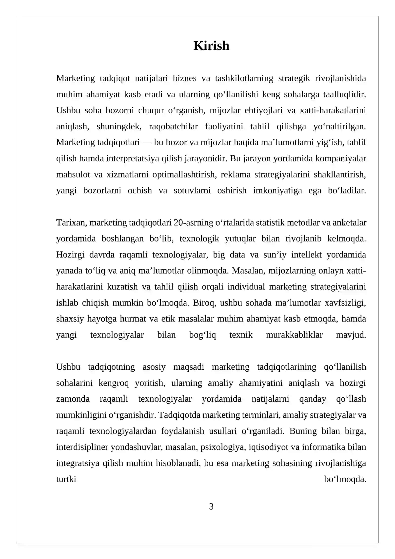 MARKETING TADQIQOT NATIJALARINI QOʻLLASH SOHALARI 3