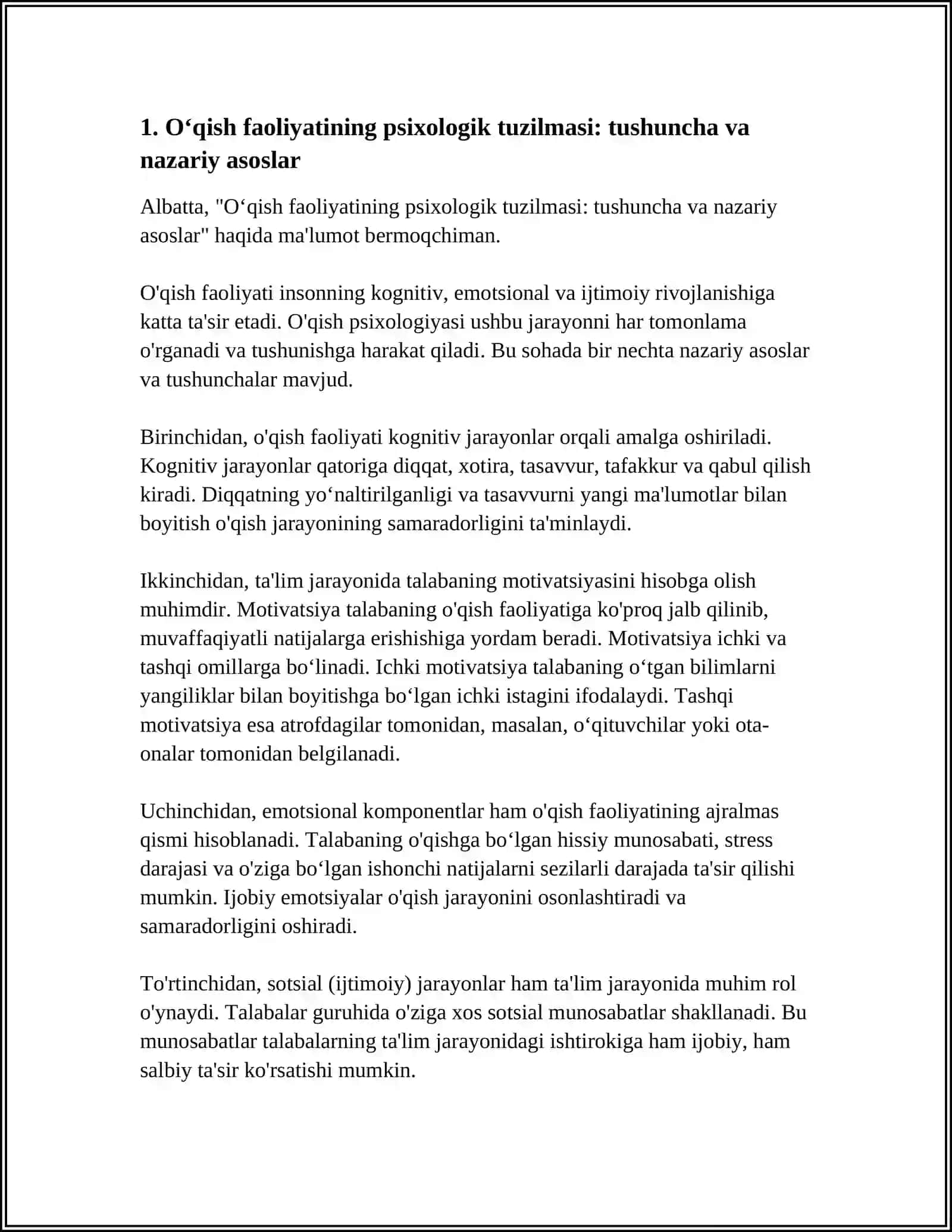 O‘qish faoliyati psixologik tuzilmasi 3