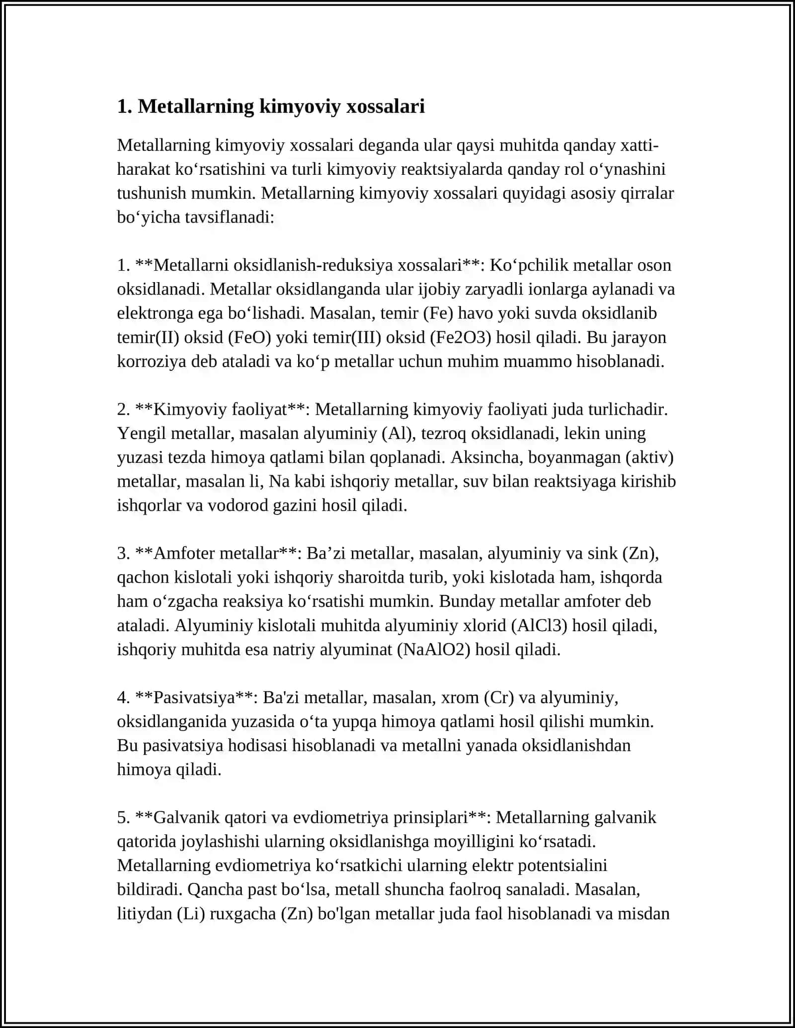 METALLAR METALLAR KAROZIYASI KAROZIYA TURLARI 3