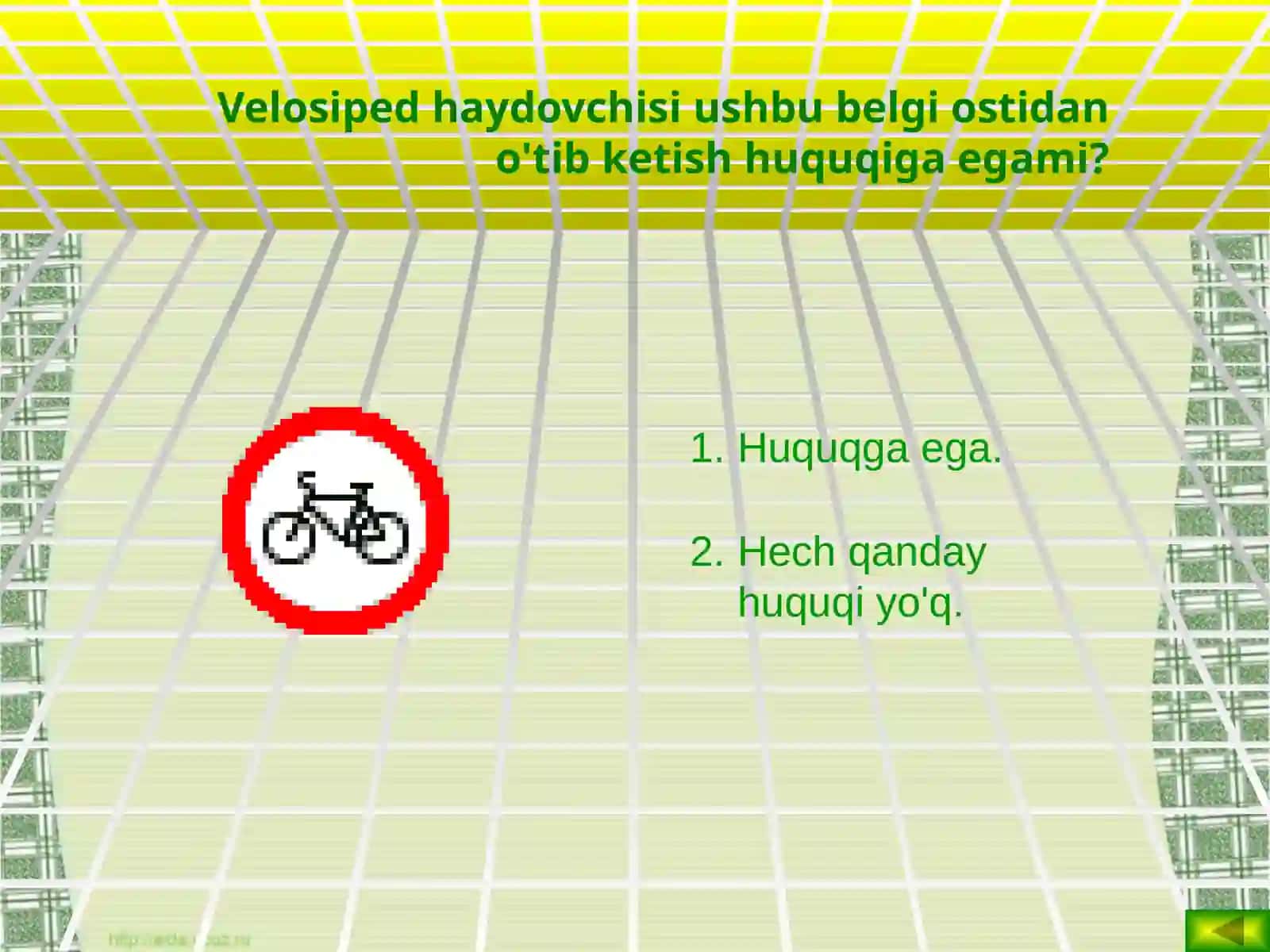 Yo'l harakati qoidalari bo'yichaviktorina 3