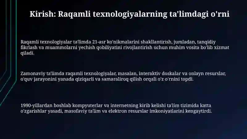 Talimda raqamli texnalogiyalar 3