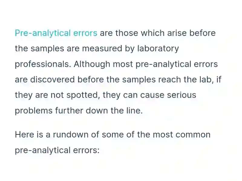Pre-analytical Phase 3