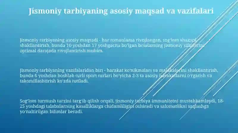 Jismoniy tarbiyada ta‘lim tarbiya berish tamoyillari 3