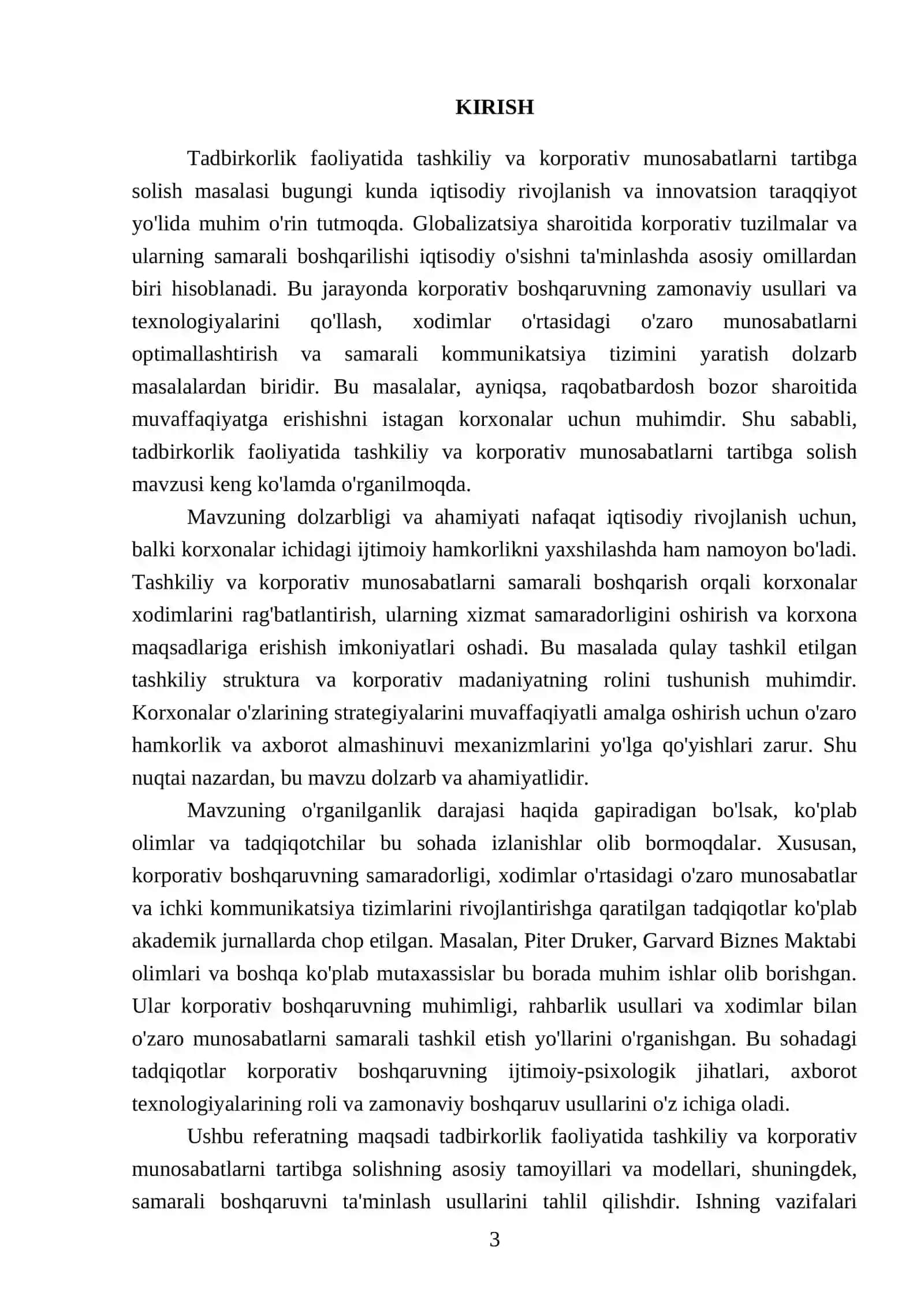 Tadbirkorlik faoliyatida tashkiliy koorporativ munosabatlarni tartibga solish 3