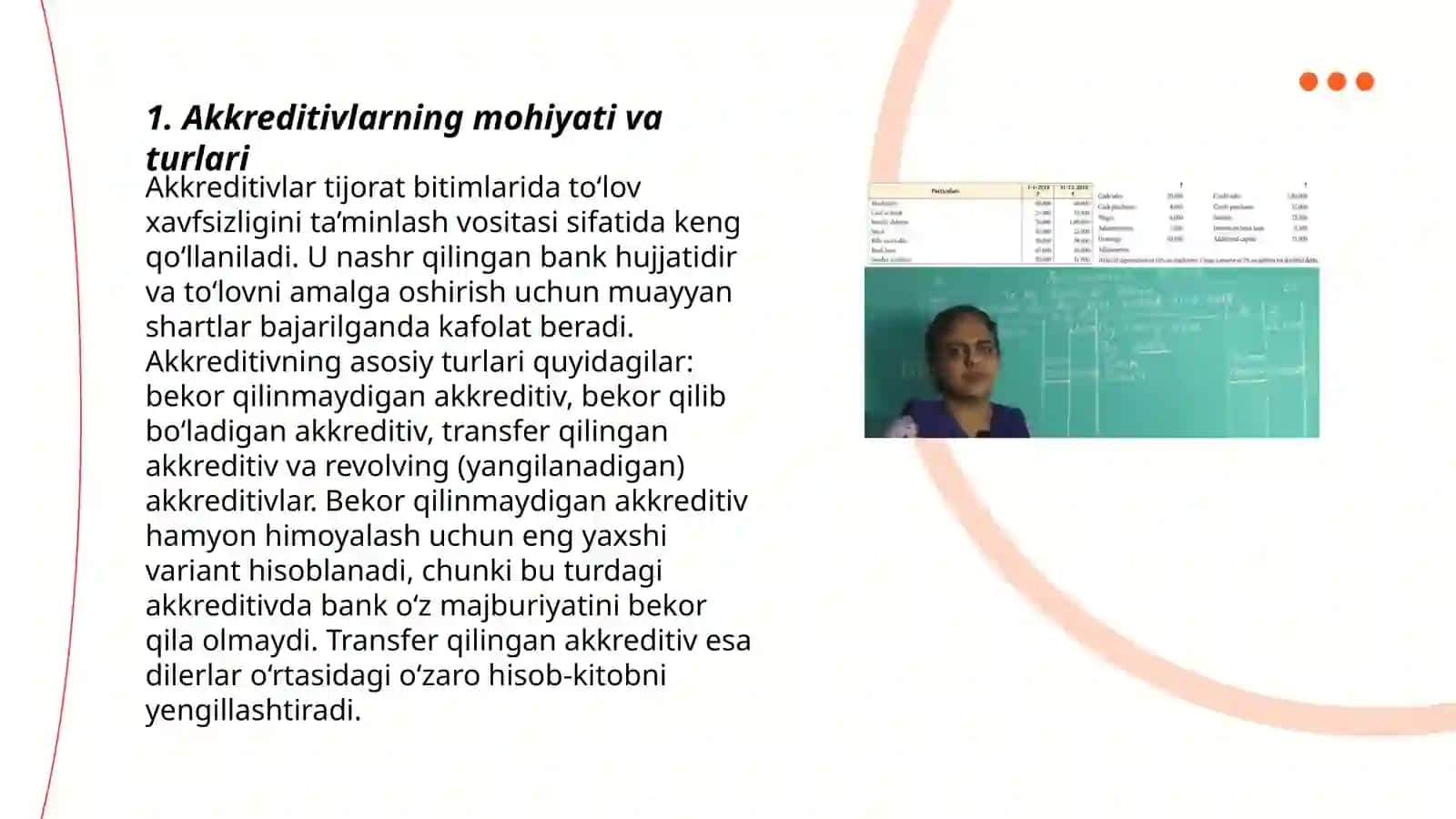 Banklarda bugalteriya fani: akreditivlar bilan hisob -kitoblar hisobi 3