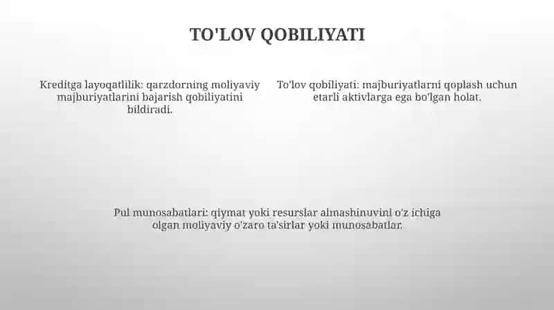 Pul Munosabatlari 3