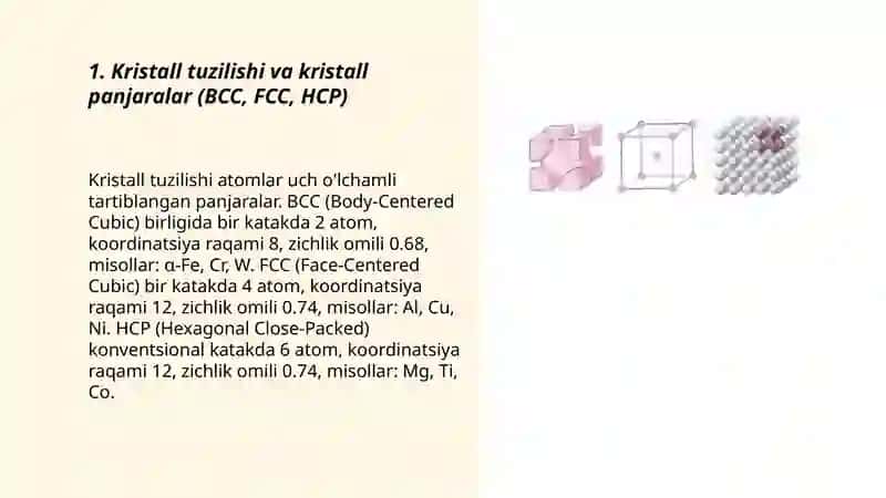 Materiallarning tuzilishi, strukturasi va xossalari 3