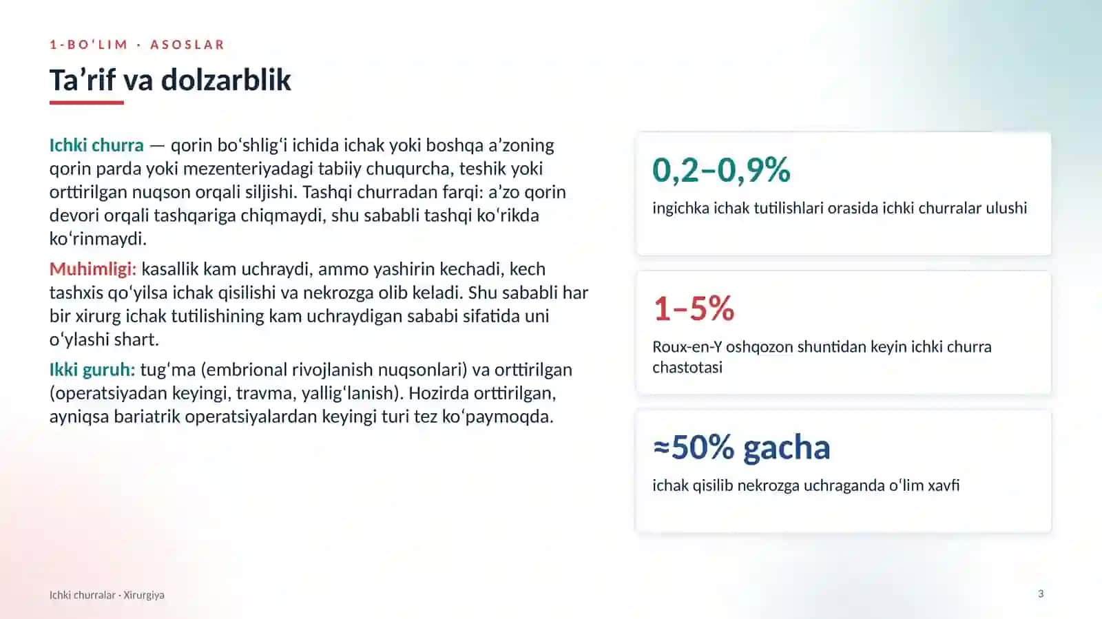 XIRURGIYA · QORIN BO‘SHLIG‘I KASALLIKLARI 3