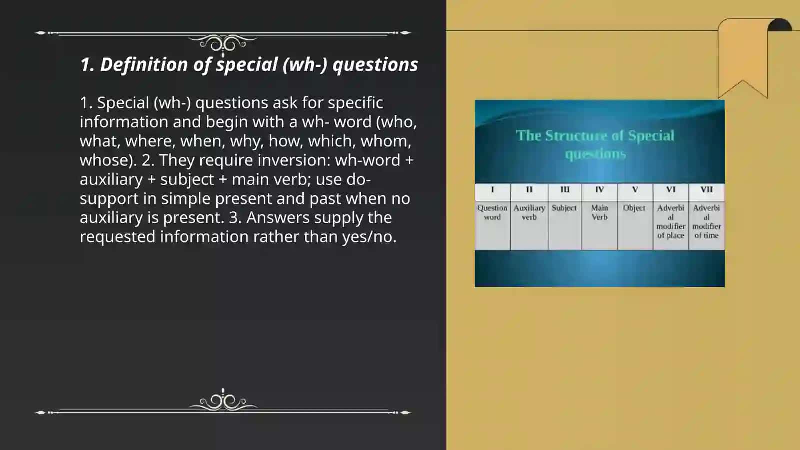 Special questions 3