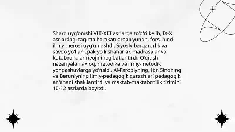 Sharq uyg'onish davrida pedagogik fikrlarning rivojlanishi 3